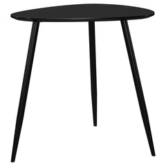 Mesa auxiliar triangular Odessa de madera maciza negra