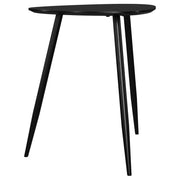 Mesa auxiliar triangular Odessa de madera maciza negra