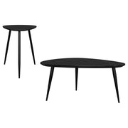 Juego de mesa de centro y auxiliar triangular Odessa en color negro