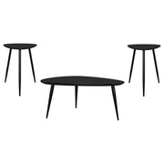 Juego de mesa de centro y auxiliar triangular Odessa en color negro