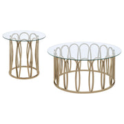 Monett Coffee and End Table Set Chocolate Chrome