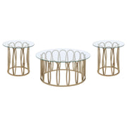 Monett Coffee and End Table Set Chocolate Chrome