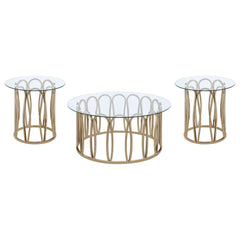 Monett Coffee and End Table Set Chocolate Chrome