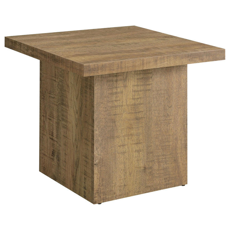 Mesa auxiliar cuadrada de madera de ingeniería Devar color marrón mango