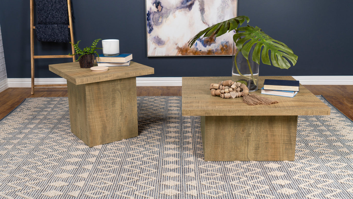 Devar Square Coffee and End Table Set Mango