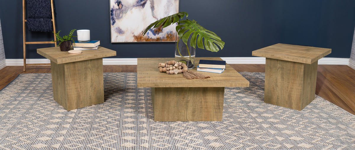 Devar Square Coffee and End Table Set Mango