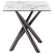 Juego de mesa de centro y auxiliar cuadrada Carvell Mirage White