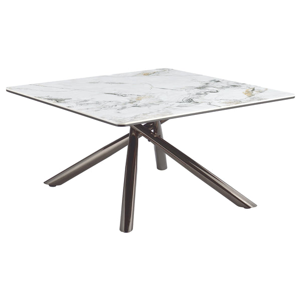 Carvell Square Sintered Stone Top Coffee Table Mirage White