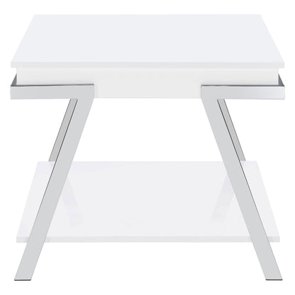 Marcia Rectangular Side End Table White High Gloss