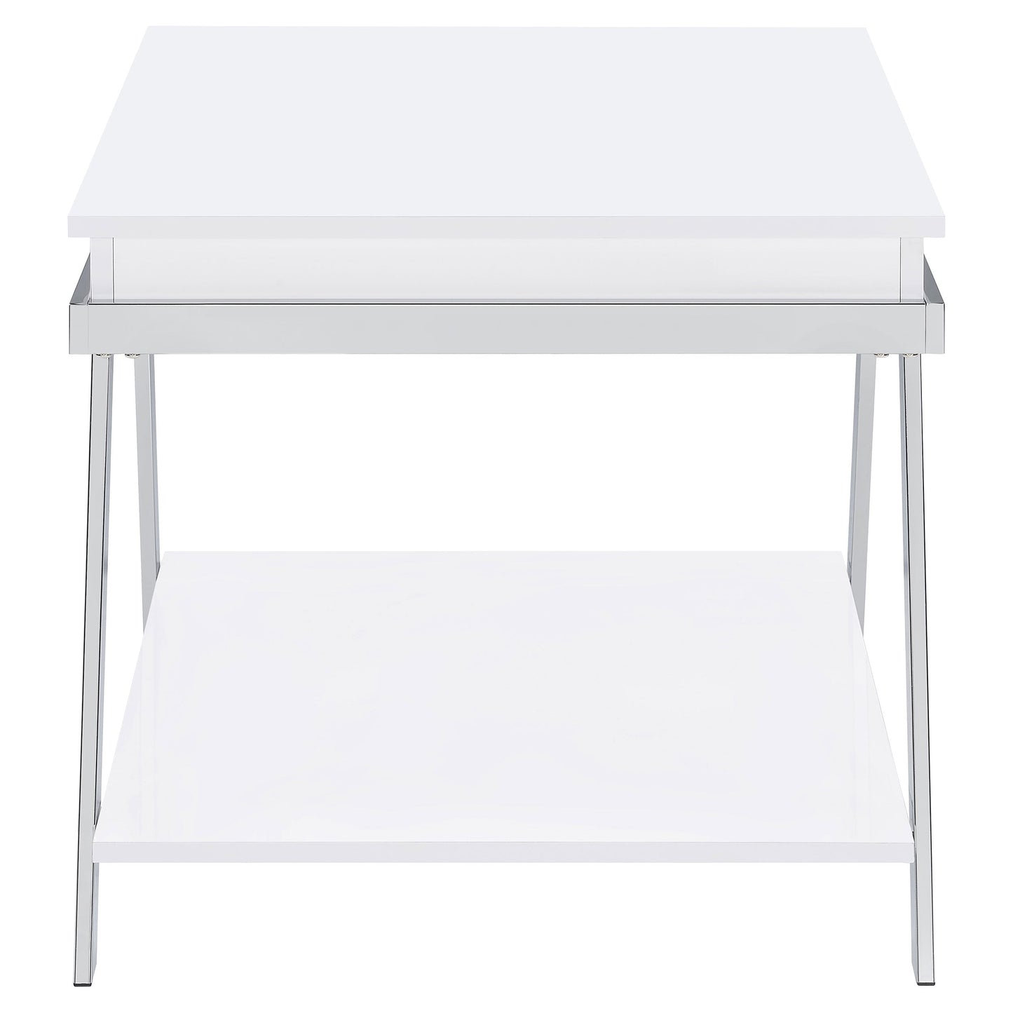 Marcia Rectangular Side End Table White High Gloss