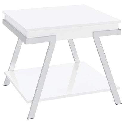 Marcia Coffee and End Table Set White High Gloss