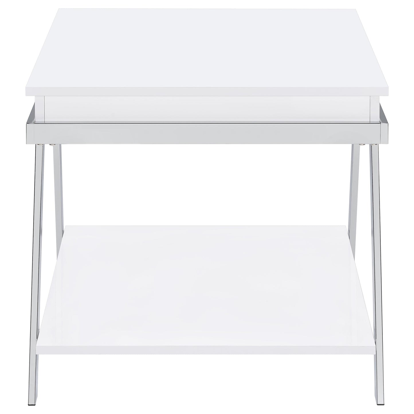 Marcia Coffee and End Table Set White High Gloss