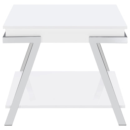 Marcia Coffee and End Table Set White High Gloss