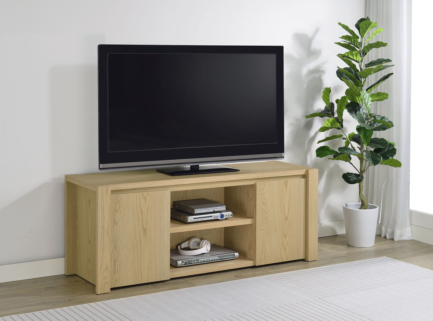 Laurelton 60-inch 2-door TV Stand Media Console Light Oak