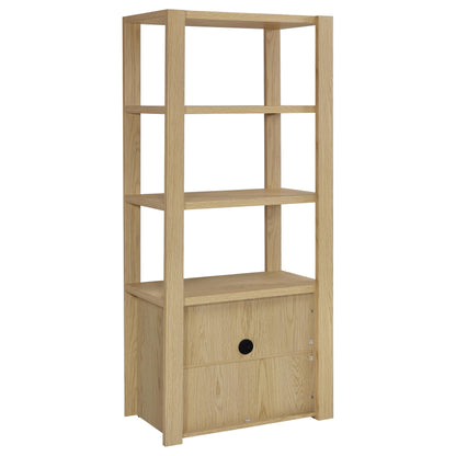 Laurelton 3-shelf Media Tower Tall Pier Cabinet Light Oak