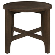 Mesa auxiliar redonda de madera maciza Cota marrón oscuro