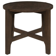 Mesa auxiliar redonda de madera maciza Cota marrón oscuro