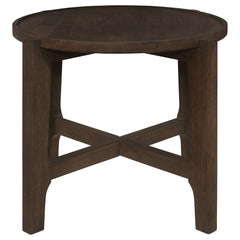 Mesa auxiliar redonda de madera maciza Cota marrón oscuro