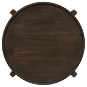 Mesa auxiliar redonda de madera maciza Cota marrón oscuro