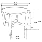 Mesa auxiliar redonda de madera maciza Cota marrón oscuro