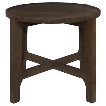 Cota Solid Wood Coffee and End Table Set Dark Brown