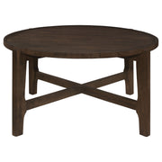 Mesa de centro redonda de madera maciza Cota marrón oscuro