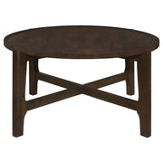 Mesa de centro redonda de madera maciza Cota marrón oscuro