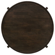 Mesa de centro redonda de madera maciza Cota marrón oscuro