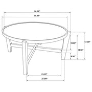 Mesa de centro redonda de madera maciza Cota marrón oscuro