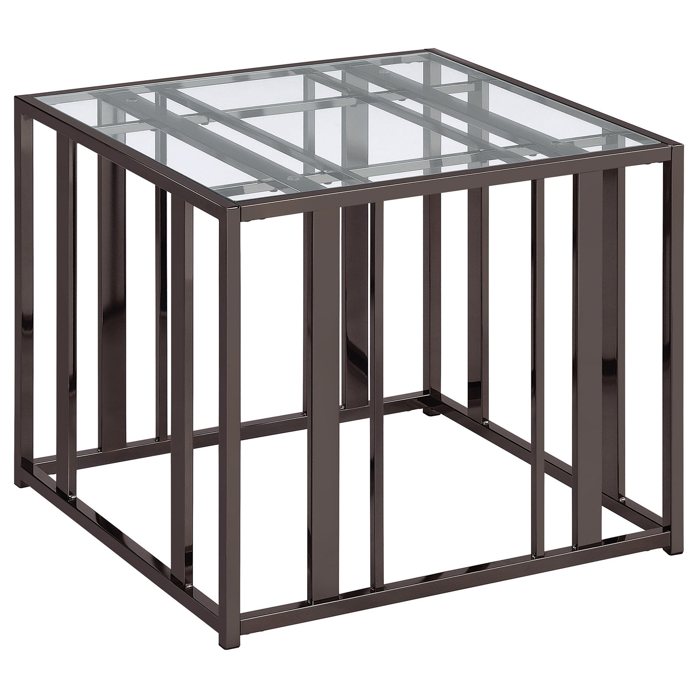 Mesa auxiliar rectangular con tapa de cristal Adri