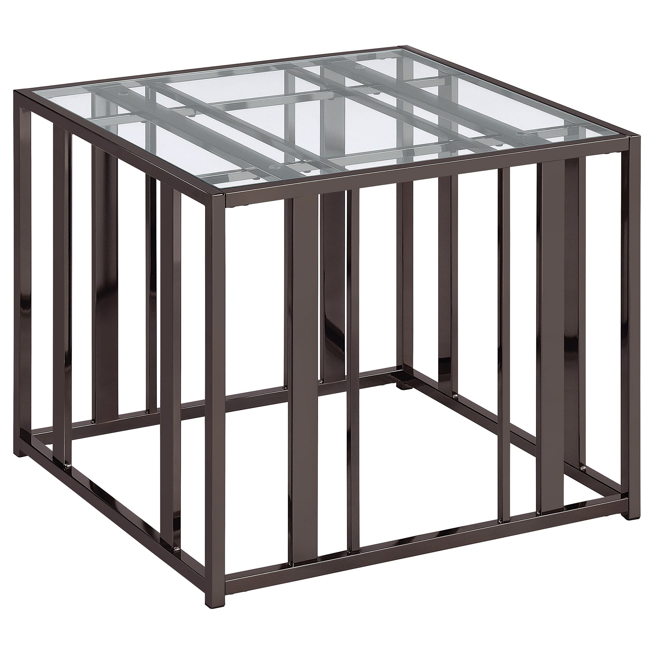 Mesa auxiliar rectangular con tapa de cristal Adri