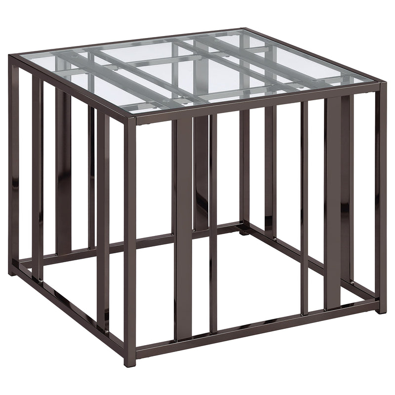 Mesa auxiliar rectangular con tapa de cristal Adri