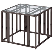 Mesa auxiliar rectangular con tapa de cristal Adri