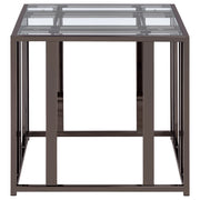 Mesa auxiliar rectangular con tapa de cristal Adri