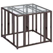 Mesa auxiliar rectangular con tapa de cristal Adri
