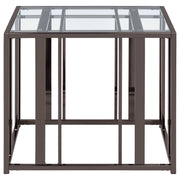 Mesa auxiliar rectangular con tapa de cristal Adri