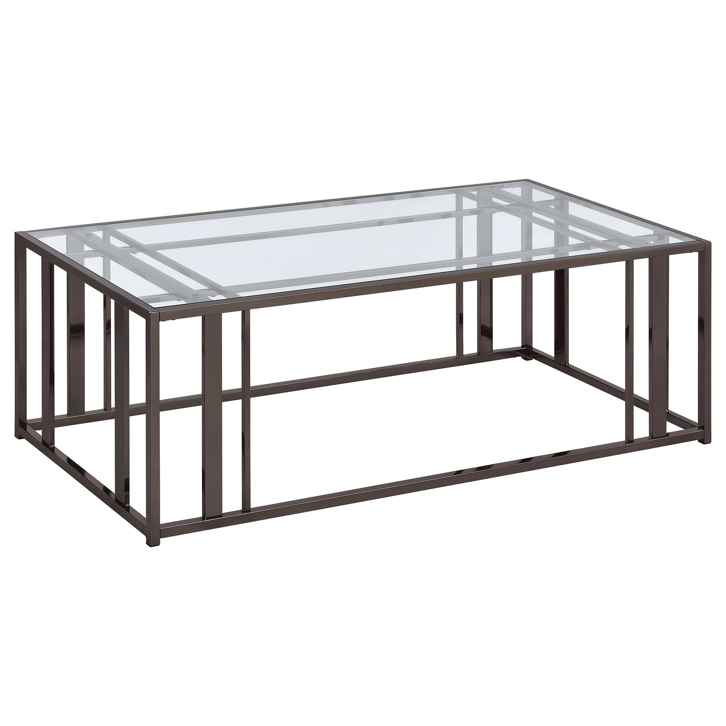 Mesa de centro rectangular con tapa de cristal Adri