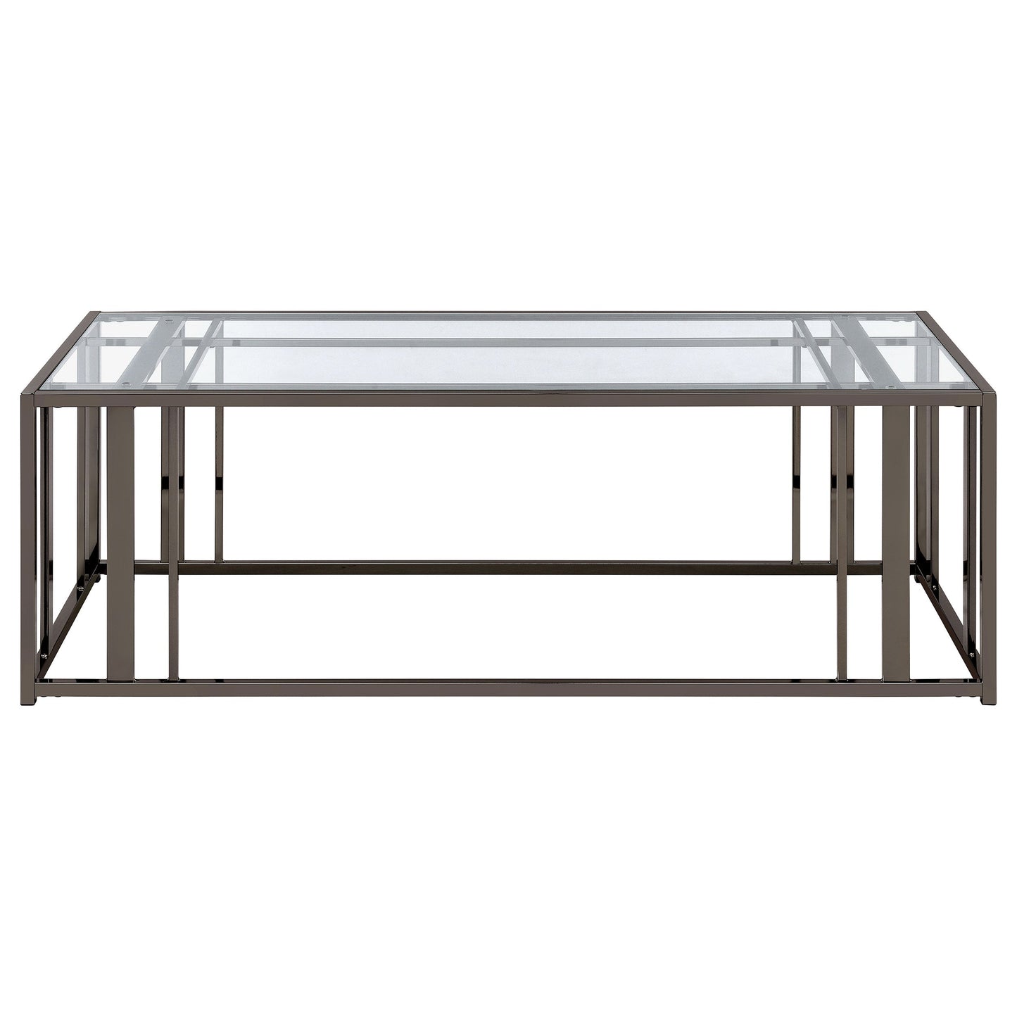 Mesa de centro rectangular con tapa de cristal Adri