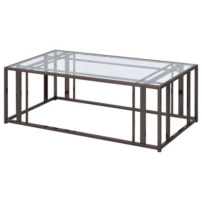 Mesa de centro rectangular con tapa de cristal Adri