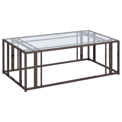 Mesa de centro rectangular con tapa de cristal Adri