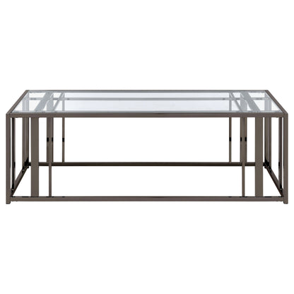 Mesa de centro rectangular con tapa de cristal Adri