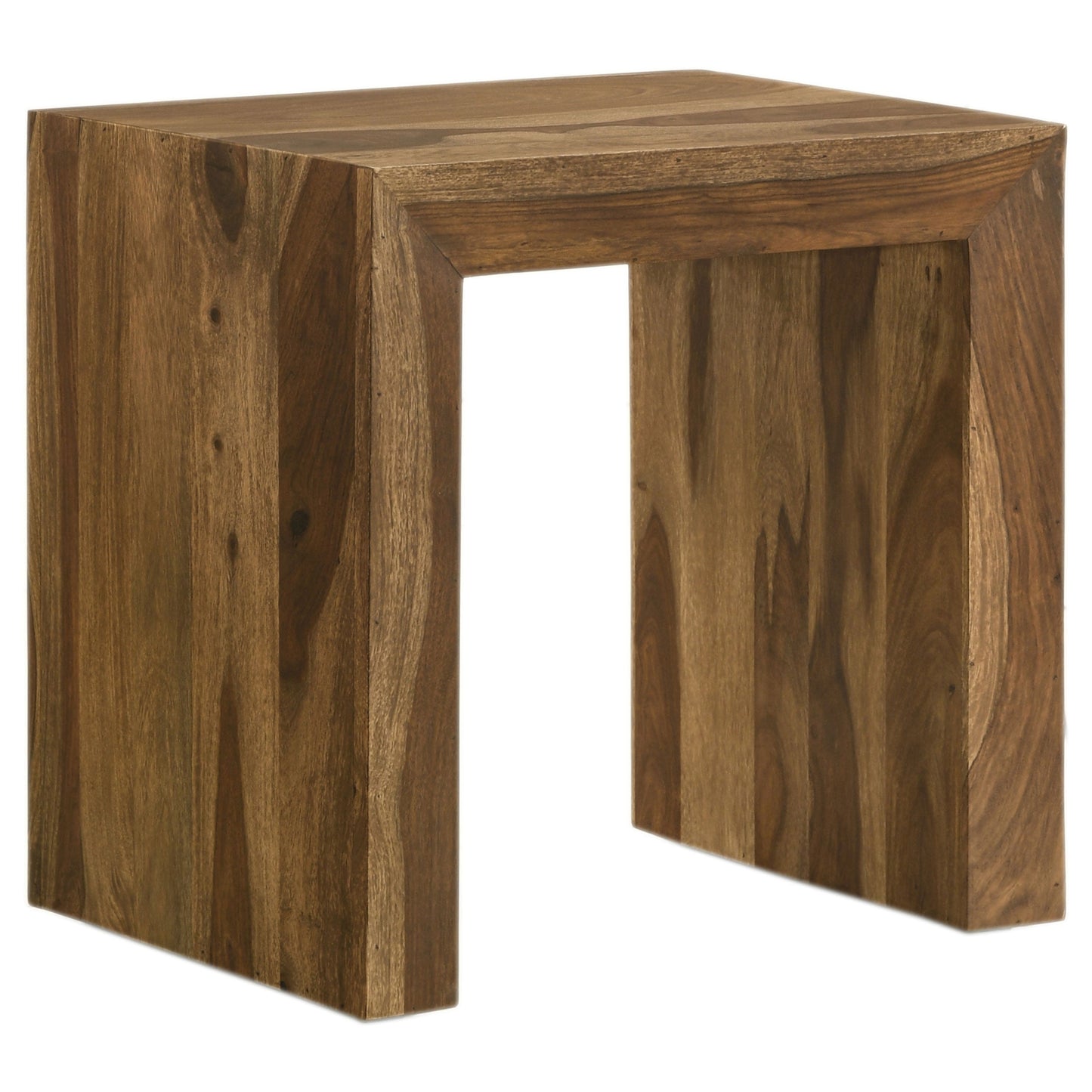 Mesa auxiliar rectangular de madera maciza Odilia Auburn