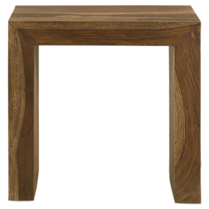 Mesa auxiliar rectangular de madera maciza Odilia Auburn
