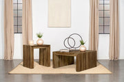 Mesa de centro cuadrada de madera maciza Odilia color castaño rojizo