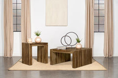 Mesa de centro cuadrada de madera maciza Odilia color castaño rojizo