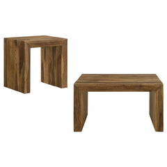 Mesa de centro cuadrada de madera maciza Odilia color castaño rojizo