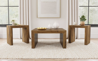 Odilia Solid Wood Coffee and End Table Set Auburn