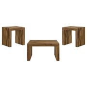Mesa de centro cuadrada de madera maciza Odilia color castaño rojizo
