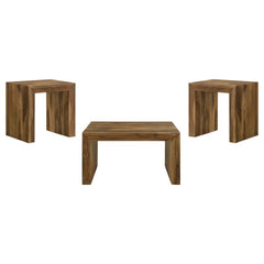 Mesa de centro cuadrada de madera maciza Odilia color castaño rojizo