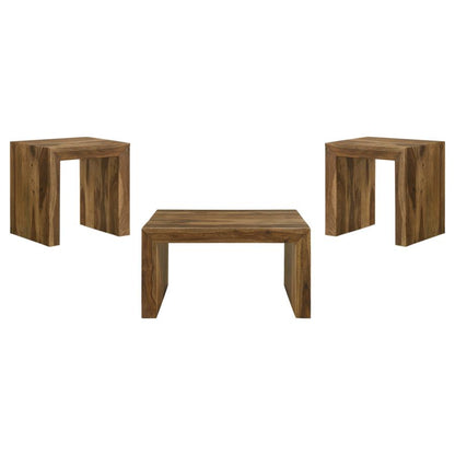 Mesa de centro cuadrada de madera maciza Odilia color castaño rojizo